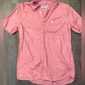 Abercrombie peachy button down tee. Like new!